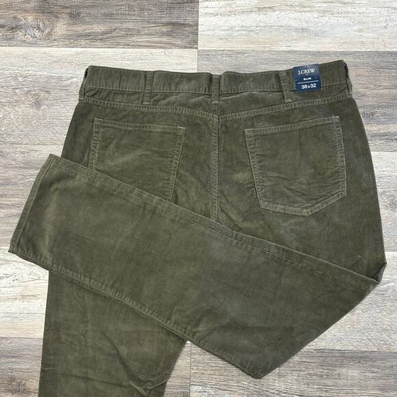 NWT Re Imagined J. Crew Olive Green Mens 38x32 Slim Fit Flex Corduroy Pants - Picture 1 of 14